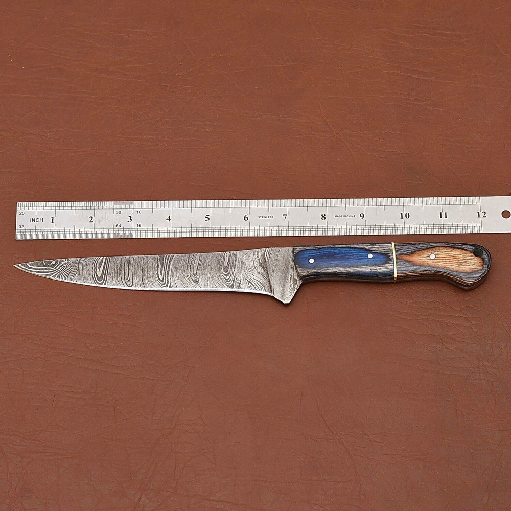 Damascus Drift HandForged Fillet Knife With Beautiful Wood Handle 2