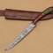 Custom Handmade Damascus Steel Kitchen Chef Fillet Knife With Pakka Wood Handle And Leather Sheath 2