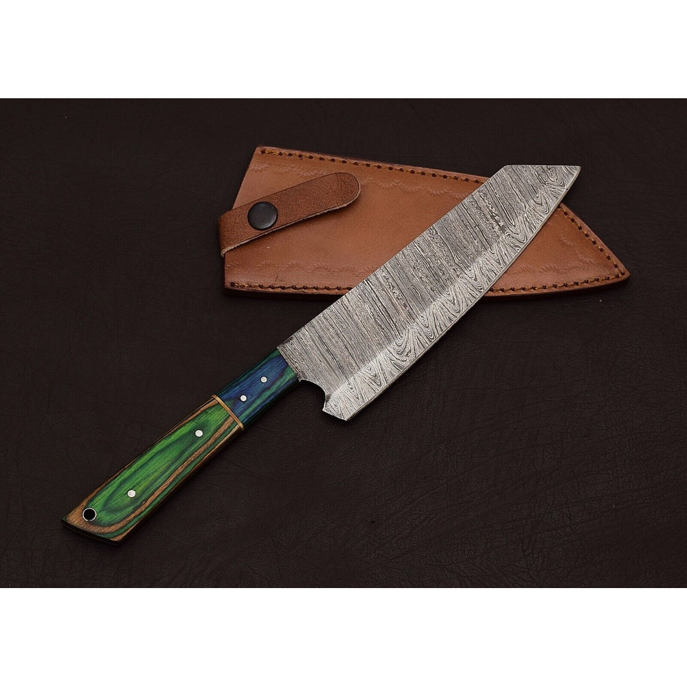 Handmade Damascus Steel Knife  Perfect For Kitchen Camping And Outdoor Adventures 2