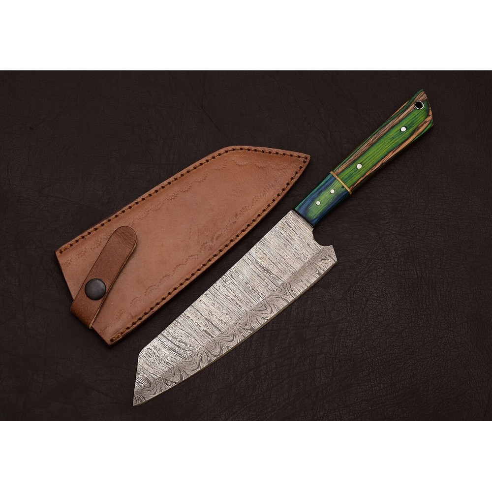 Handmade Damascus Steel Knife  Perfect For Kitchen Camping And Outdoor Adventures 0
