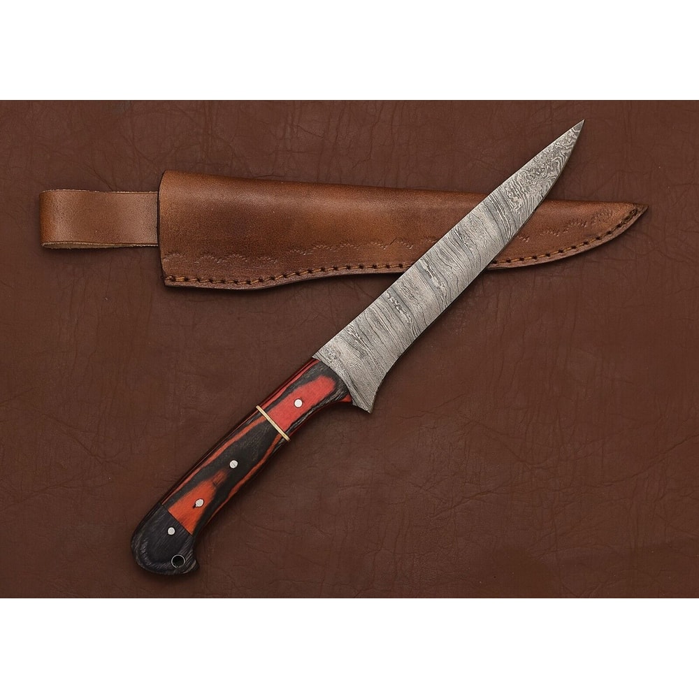 Artisan Handmade Damascus Kitchen Knife Razor Sharp Blade With Wood Handle 1