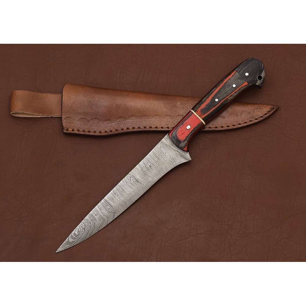 Artisan Handmade Damascus Kitchen Knife Razor Sharp Blade With Wood Handle 2