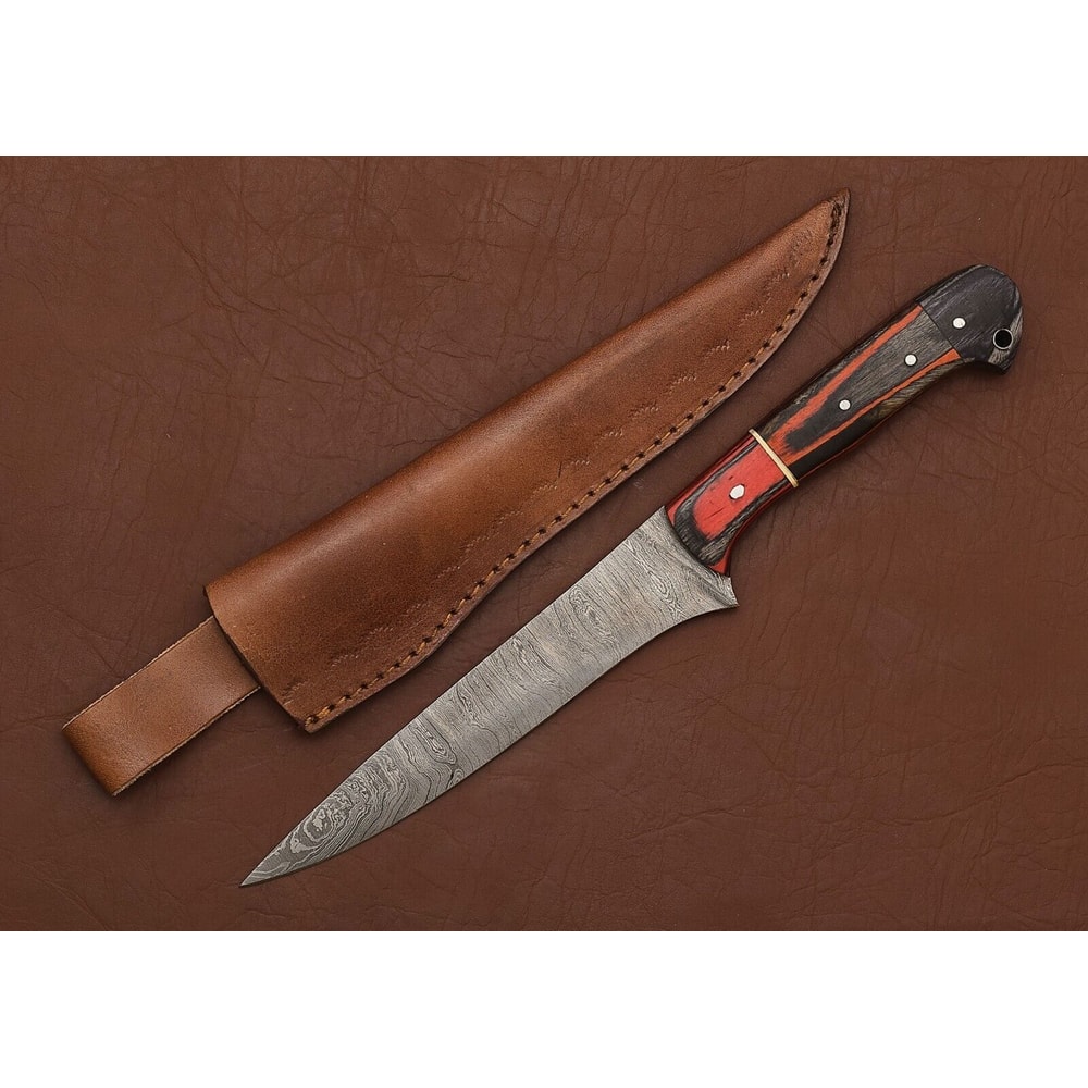 Artisan Handmade Damascus Kitchen Knife Razor Sharp Blade With Wood Handle 0