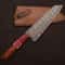 Damascus Steel Hunting Chef Knife Custom 8 Blade With Leather Sheath 1