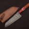 Damascus Steel Hunting Chef Knife Custom 8 Blade With Leather Sheath 0