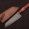 Damascus Steel Hunting Chef Knife Custom 8 Blade With Leather Sheath 0