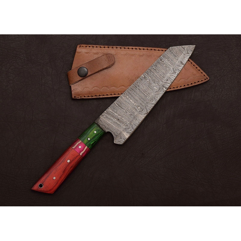 Custom Forged Damascus Steel Fillet Knife  MultiPurpose Kitchen  Outdoor Tool 1