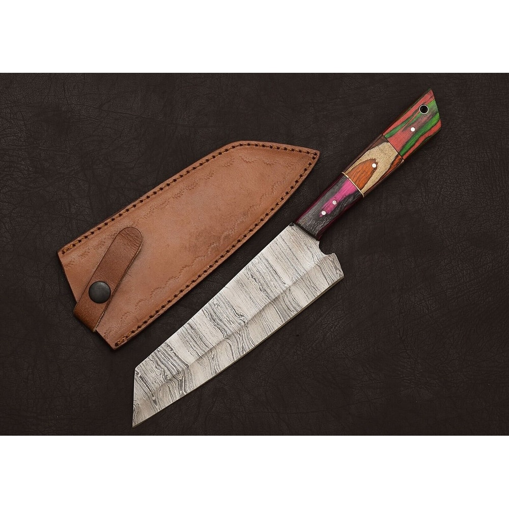 Custom Damascus Fillet Knife Handmade Chef Tool With Wooden Grip 0