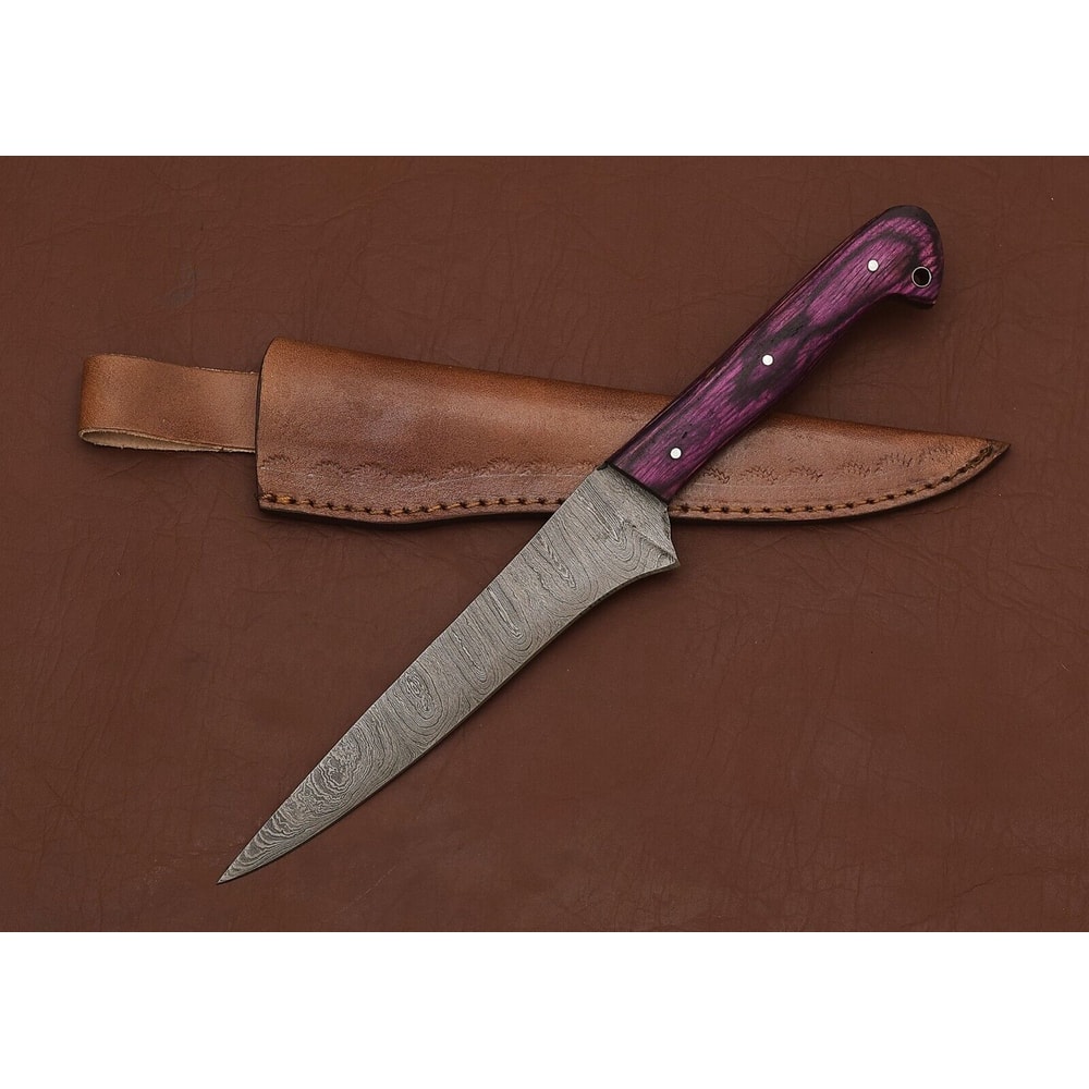 Damascus Steel Chef Companion Elegant Wood Handle Sharp Forged Blade 2