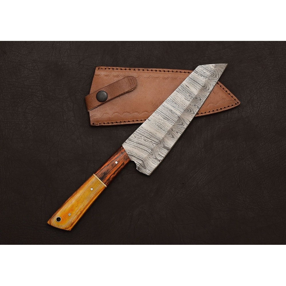 Handcrafted Damascus Steel Knife Perfect For Kitchen Hunting Survival 1