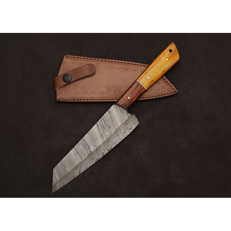 Handcrafted Damascus Steel Knife Perfect For Kitchen Hunting Survival 2