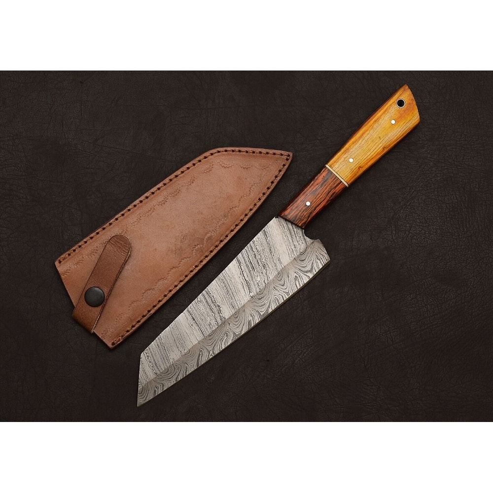 Handcrafted Damascus Steel Knife Perfect For Kitchen Hunting Survival 0