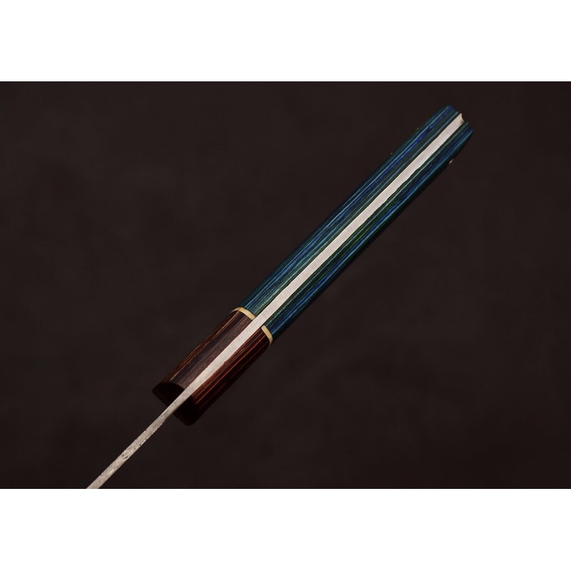 Damascus Steel Kitchen Fillet Knife Custom Handmade With Leather Sheath 3