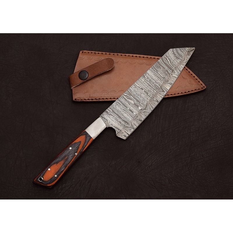 Damascus Steel Chef Knife Unique HandForged Fillet Knife For Kitchen Pros 1