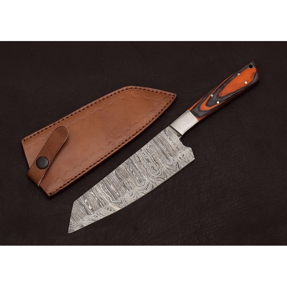 Damascus Steel Chef Knife Unique HandForged Fillet Knife For Kitchen Pros 0