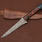 HandForged Damascus Fillet Knife Kitchen Hunting Tool With Leather Sheath 2
