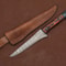 HandForged Damascus Fillet Knife Kitchen Hunting Tool With Leather Sheath 0