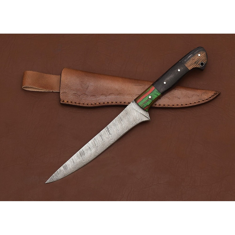 HandForged Damascus Steel Chef Fillet Knife 13 Handmade Kitchen Hunting Knife 0