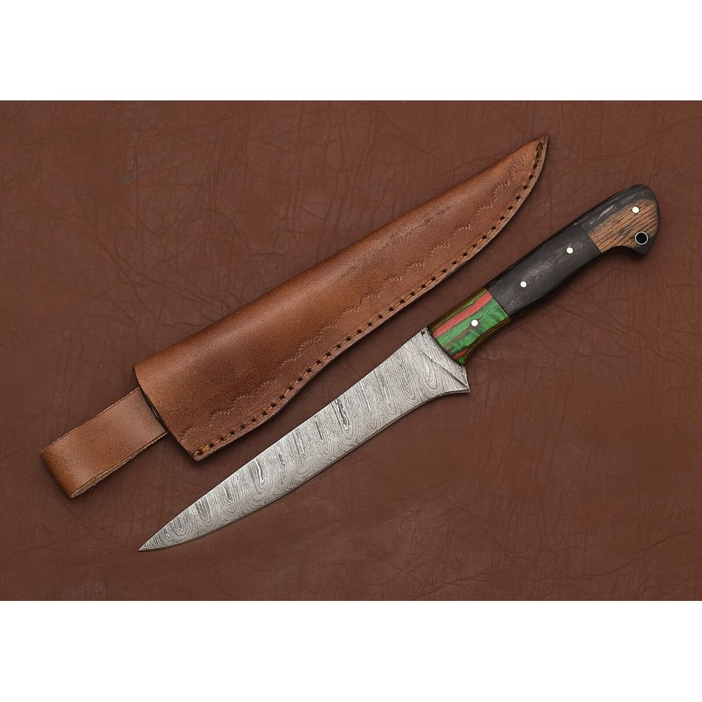 HandForged Damascus Steel Chef Fillet Knife 13 Handmade Kitchen Hunting Knife 2