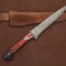 Handmade Damascus Steel Fillet Knife Chef Hunting Knife With Leather Sheath 1