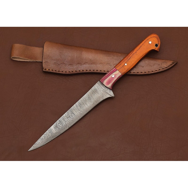 Custom HandForged Damascus Steel Knife Perfect For Chefs Hunters Campers 0