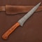 Premium Damascus Steel Chef Fillet Knife Wooden Handle Leather Sheath 1