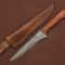 Premium Damascus Steel Chef Fillet Knife Wooden Handle Leather Sheath 0