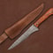 Premium Damascus Steel Chef Fillet Knife Wooden Handle Leather Sheath 0