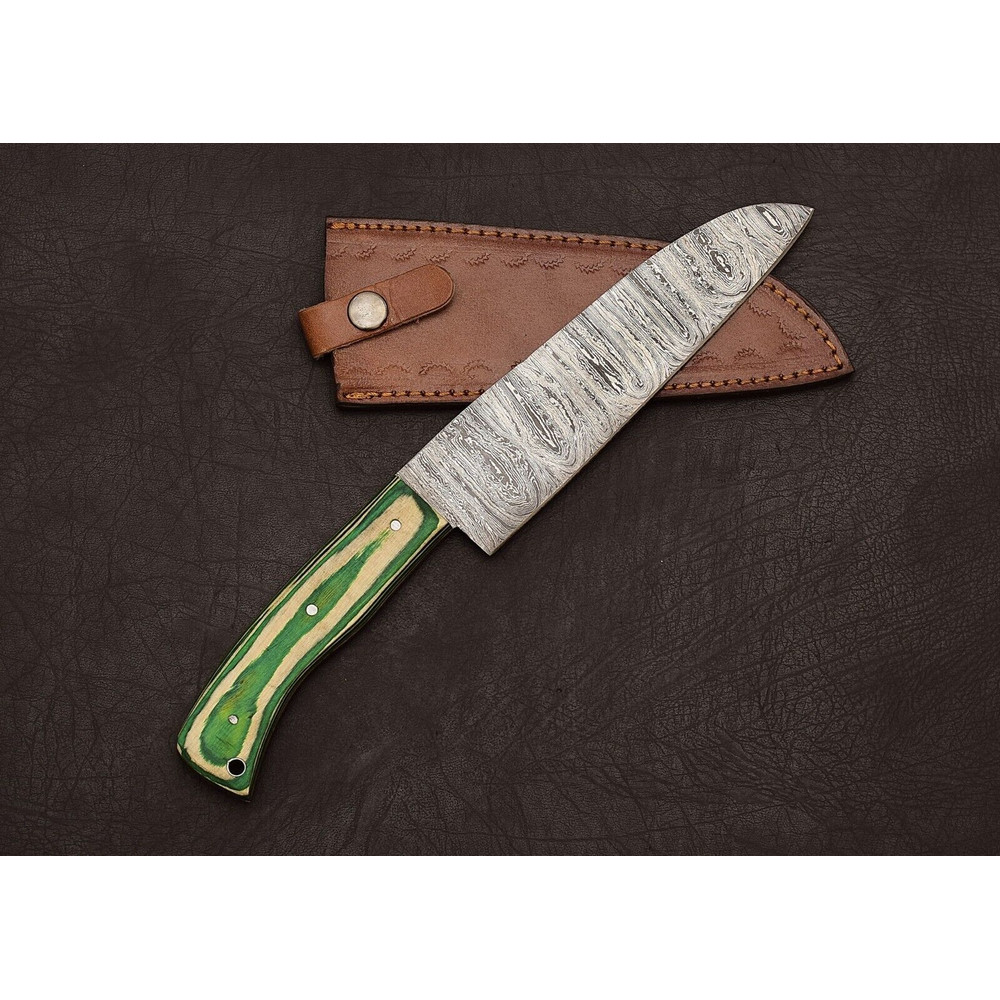 Damascus Steel Kitchen Fillet Knife  13 Handcrafted Blade For Outdoor  Indoor Use 1