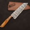 Damascus Steel Precision Chef Knife Handcrafted Fillet Blade With Leather Sheath 1
