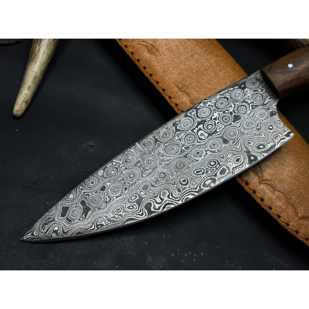 Damascus Steel Survival Knife ChefGrade Handmade Fillet Blade For Outdoor Use 3