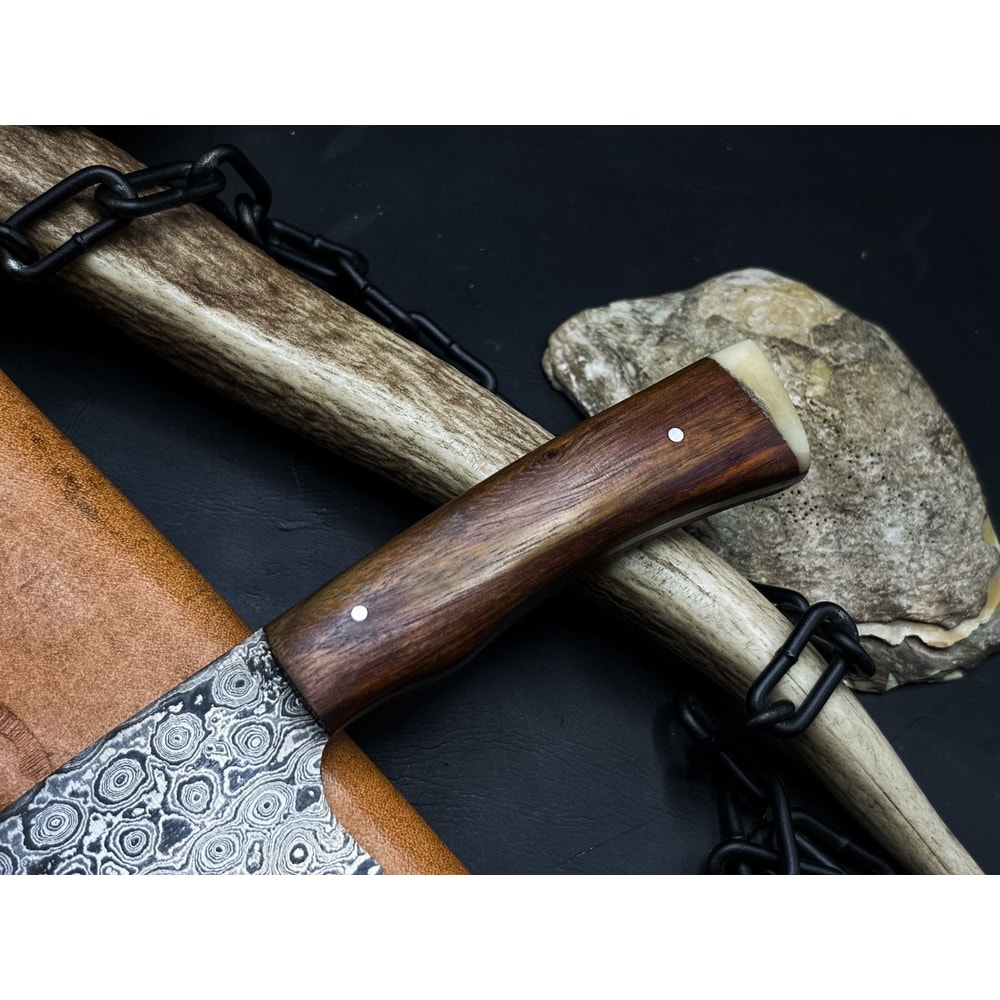 Damascus Steel Survival Knife ChefGrade Handmade Fillet Blade For Outdoor Use 1