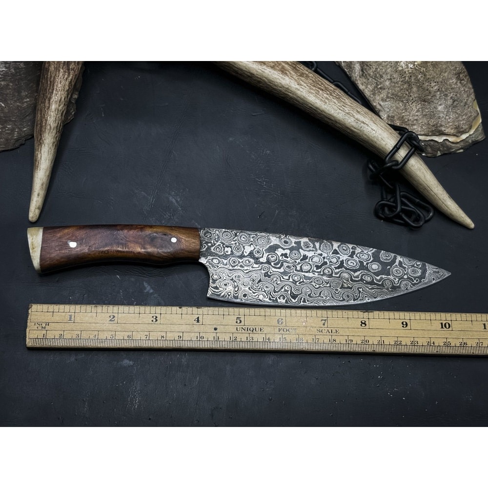 Damascus Steel Survival Knife ChefGrade Handmade Fillet Blade For Outdoor Use 2