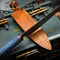 Custom Forged Damascus Kitchen Knife With Wooden Handle And Leather Sheath 4