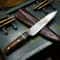 Custom Handmade Damascus Chef Knife With Wood Handle Cow Leather Case 1