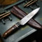 Custom Handmade Damascus Chef Knife With Wood Handle Cow Leather Case 1