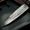 Custom Handmade Damascus Chef Knife With Wood Handle Cow Leather Case 3