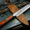Professional Handmade Damascus Chef Knife With Wood Handle Cowhide Sheath 1