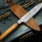 Artisan Damascus Steel Knife Wooden Handle With Original Cow Leather Sheath 1