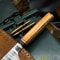 Artisan Damascus Steel Knife Wooden Handle With Original Cow Leather Sheath 2