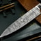 Artisan Damascus Steel Knife Wooden Handle With Original Cow Leather Sheath 3