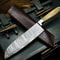 Handmade Damascus Steel Hunting Kitchen Chef Knife With Bone Handle And Leather Sheath 0