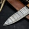 HandForged Damascus Chef Knife With Wooden Handle Original Leather Sheath 3
