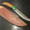 HighQuality Damascus Steel Chef Knife Wood Grip Leather Sheath 3
