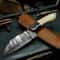 Custom Forged Damascus Steel Kitchen Knife Bone Handle Full Tang Design 0