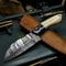 Custom Forged Damascus Steel Kitchen Knife Bone Handle Full Tang Design 0