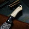 Premium Handmade Damascus Chef Knife With Bone Handle And Leather Cover 2