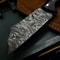 Premium Handmade Damascus Chef Knife With Bone Handle And Leather Cover 3