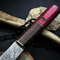 Unique HandForged Damascus Chef Knife With Natural Wood Handle Leather Sheath 1