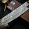 Unique HandForged Damascus Chef Knife With Natural Wood Handle Leather Sheath 2